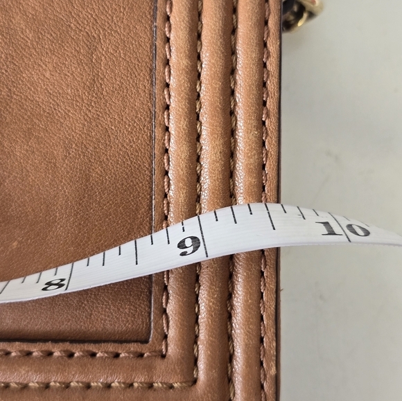 Michael Kors Fulton Brown Leather Crossbody Bag Leather Gold Chain Strap Dustbag - Picture 11 of 16